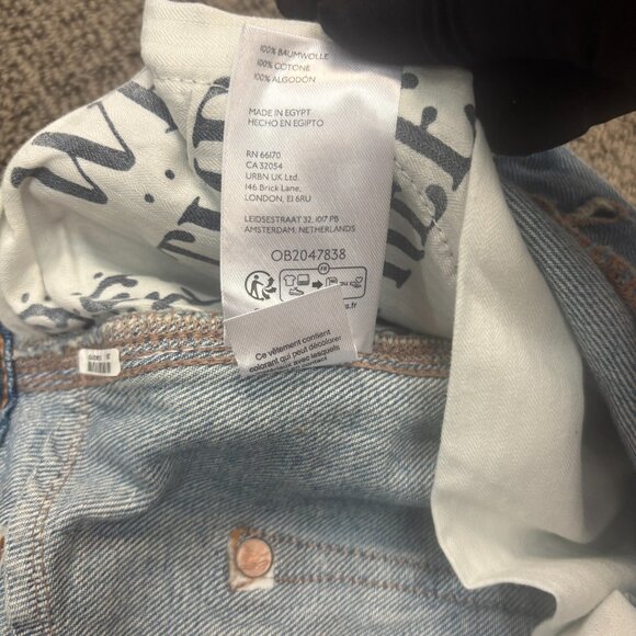 We The Free Skirt 29 Cotton Denim Button Fly High Waisted Slit Maxi Free People - Picture 13 of 15